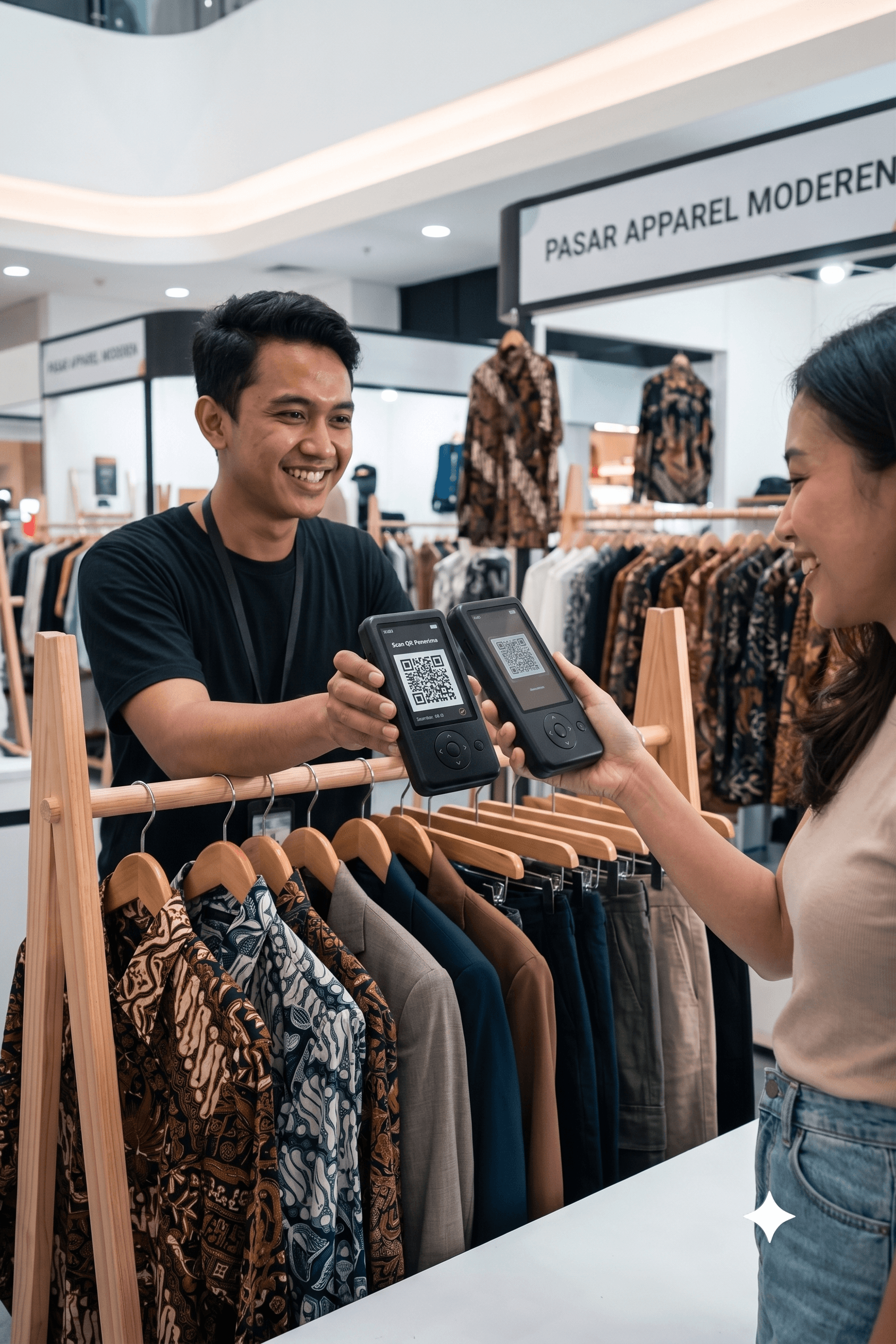 Pemindaian kode QR offline menggunakan perangkat Dompet Garuda